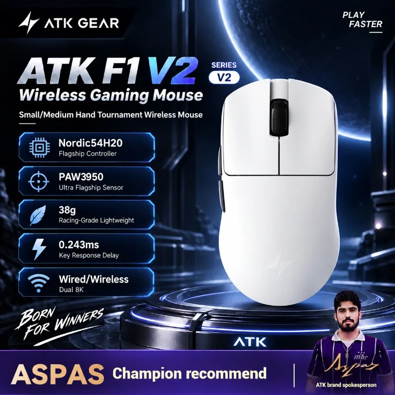 Mouse Gaming Nirkabel ATK F1 V - Gaming Console Buttons ulasan dan harga